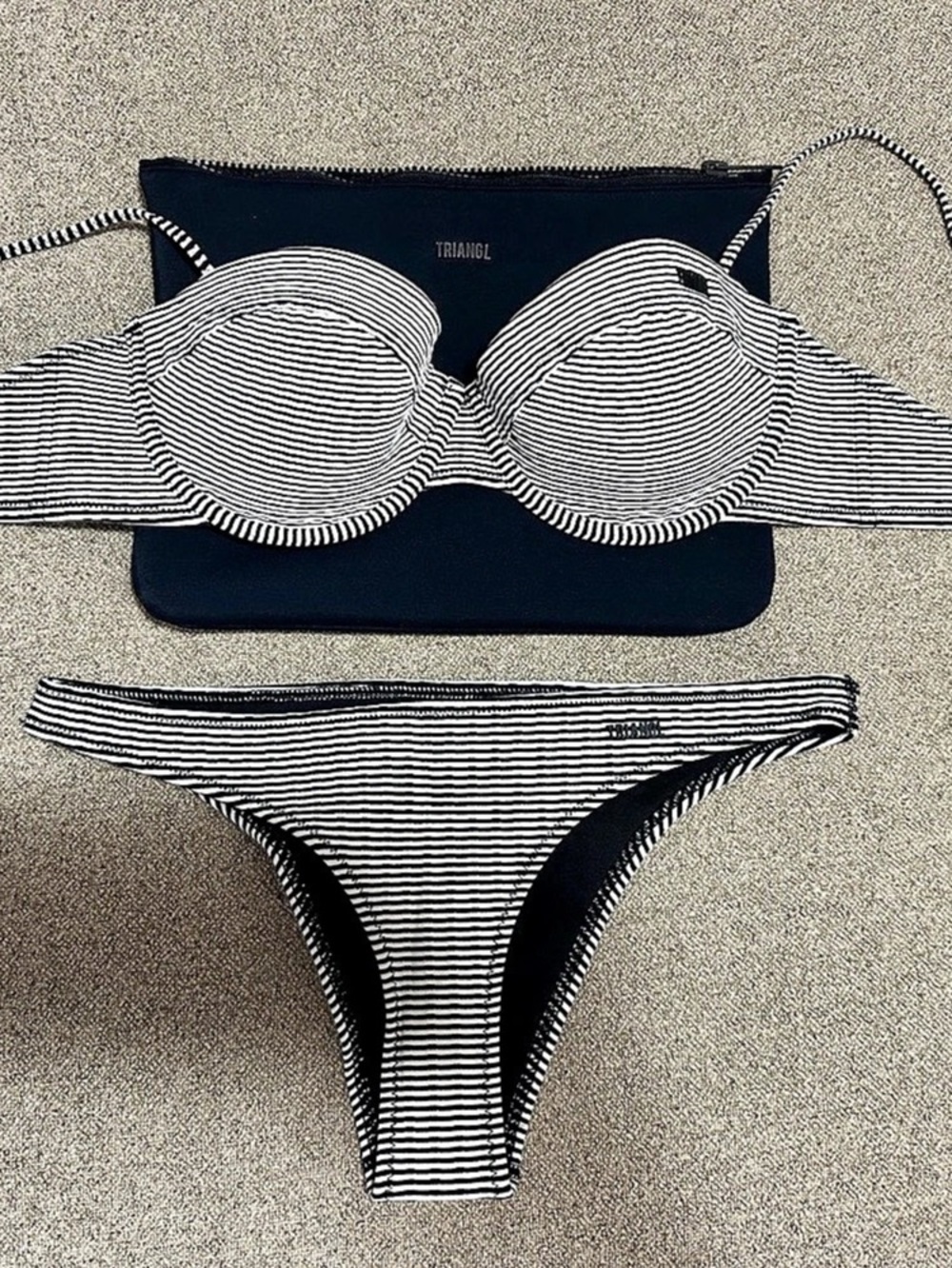 Triangl Milly Black and White Stripe Bikini